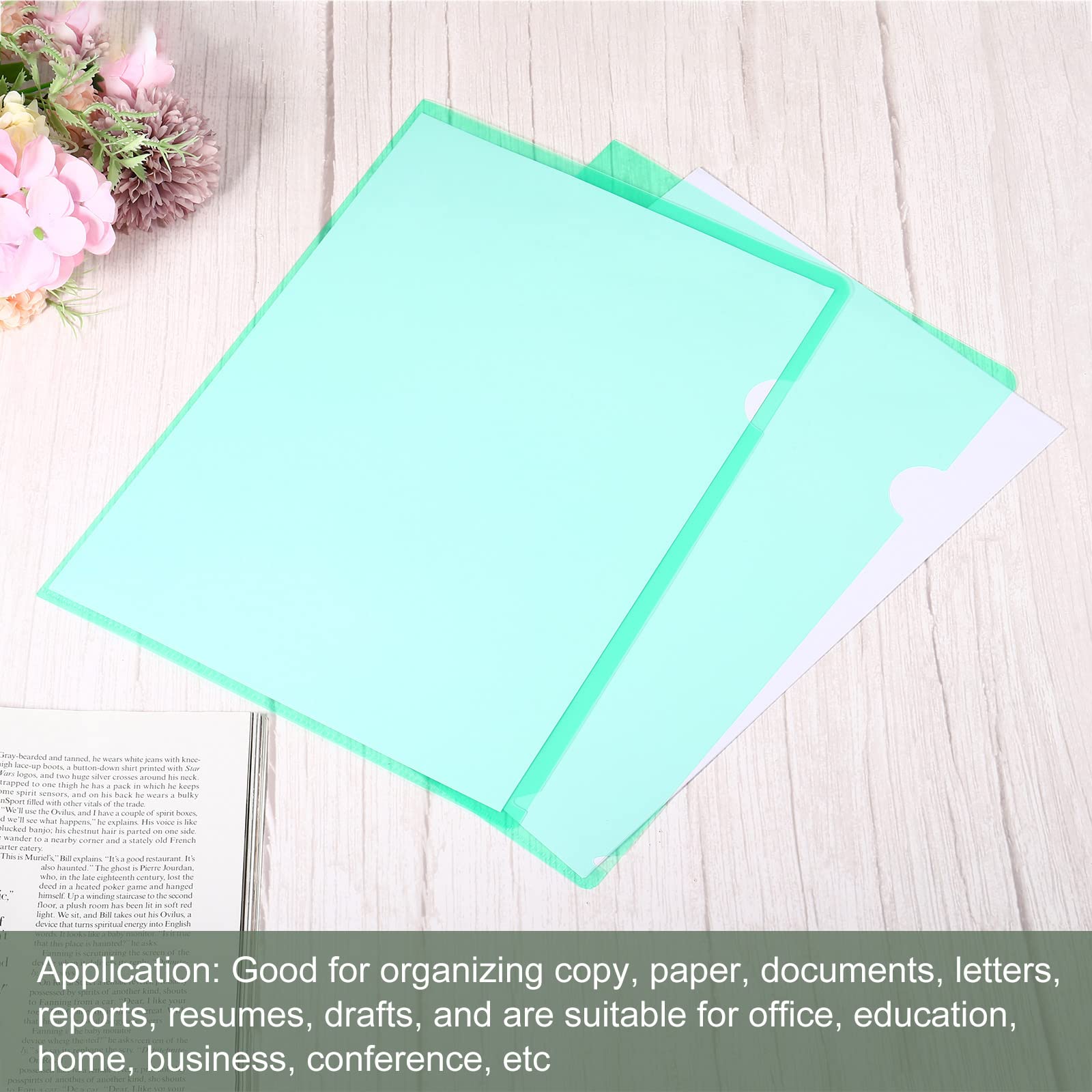 LKWLPD 300 Pack Plastic File Folders Clear Project Pockets Plastic Sleeves PVC Documents Folder Paper Sheet Protectors For Office School