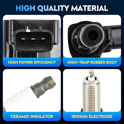 Miniatura 3 de Paquete de bobinas de encendido + bujías de iridio para Infiniti QX56 2011-2013 5.6L, Infiniti QX80 2014-2017 5.6L, 22448-1LA0A IGC0082 UF650 C1835