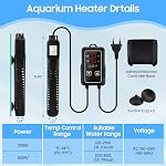 Aquarium Heater, Fish Tank Heater with Digital Controller, Adjustable Submersible Water Heater for Aquariums and Fish Tanks, Automatic Constant Temperature (300W)