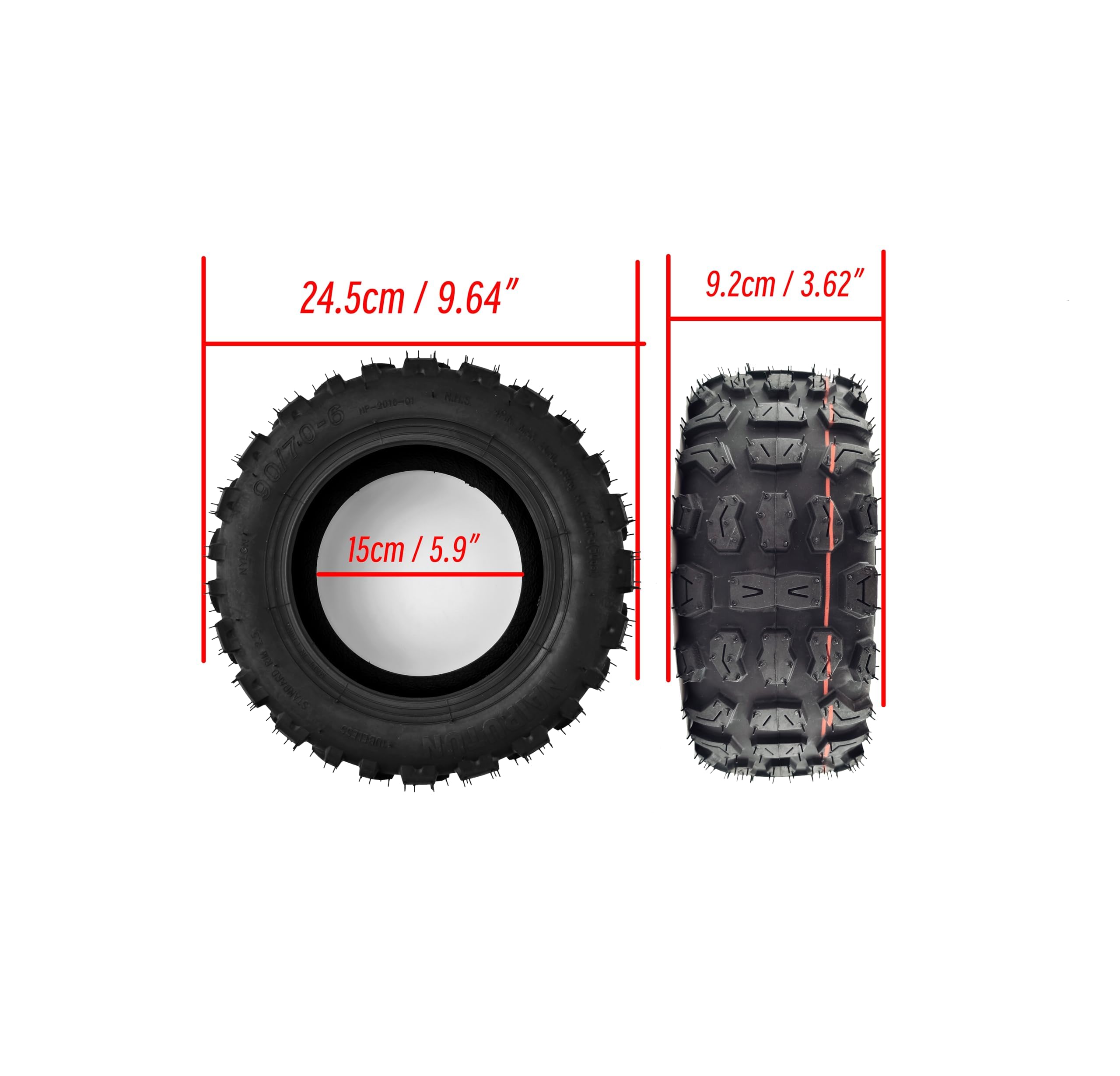 ZAITUO 90/70-6 10-inch Rubber Explosion-proof 10