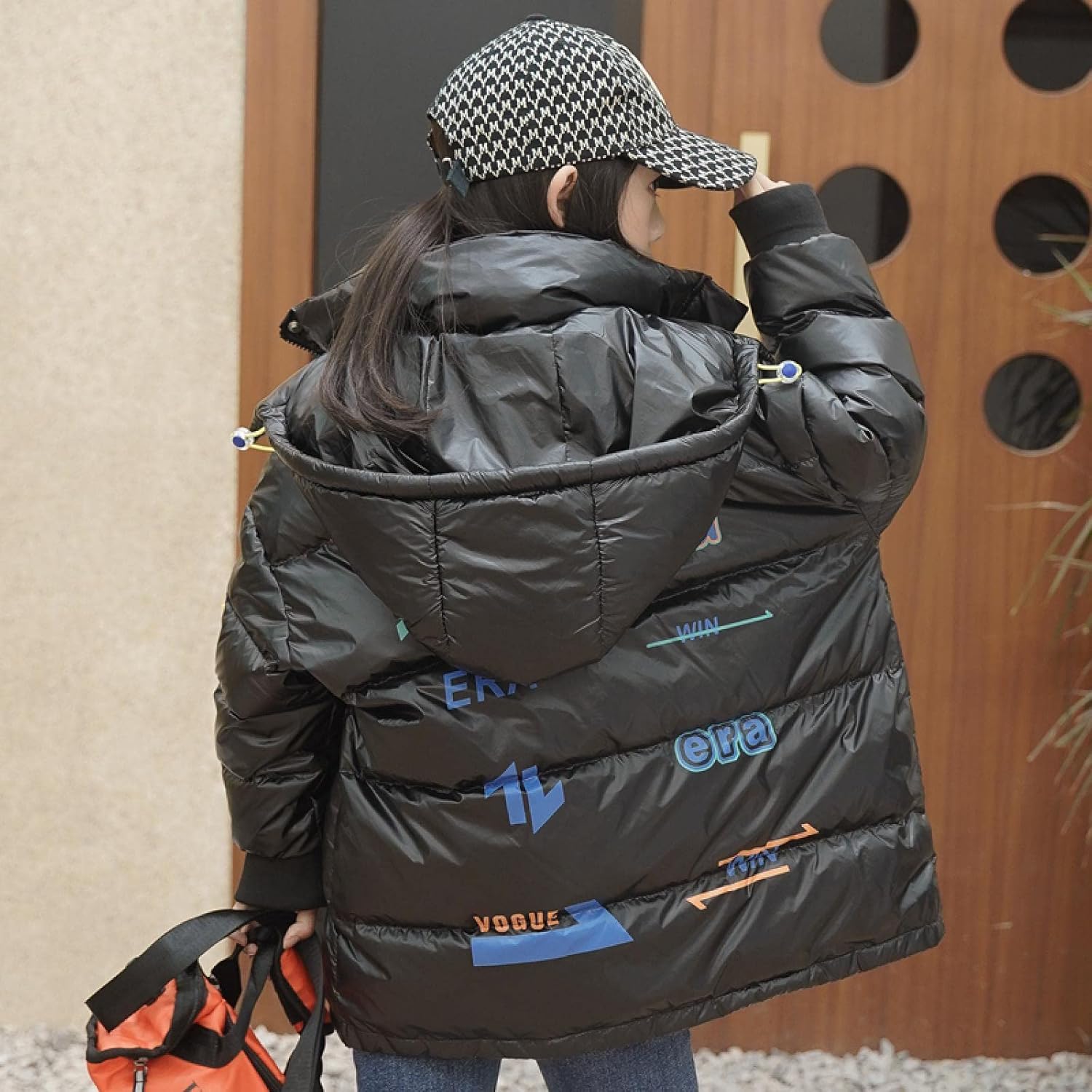 beibeian Toddler boy Down Jacket Winter Jacket Hooded Thick Warm Snow-Proof Jacket Parka Coat Black 160 Yards : Clothing, Shoes & Jewelry