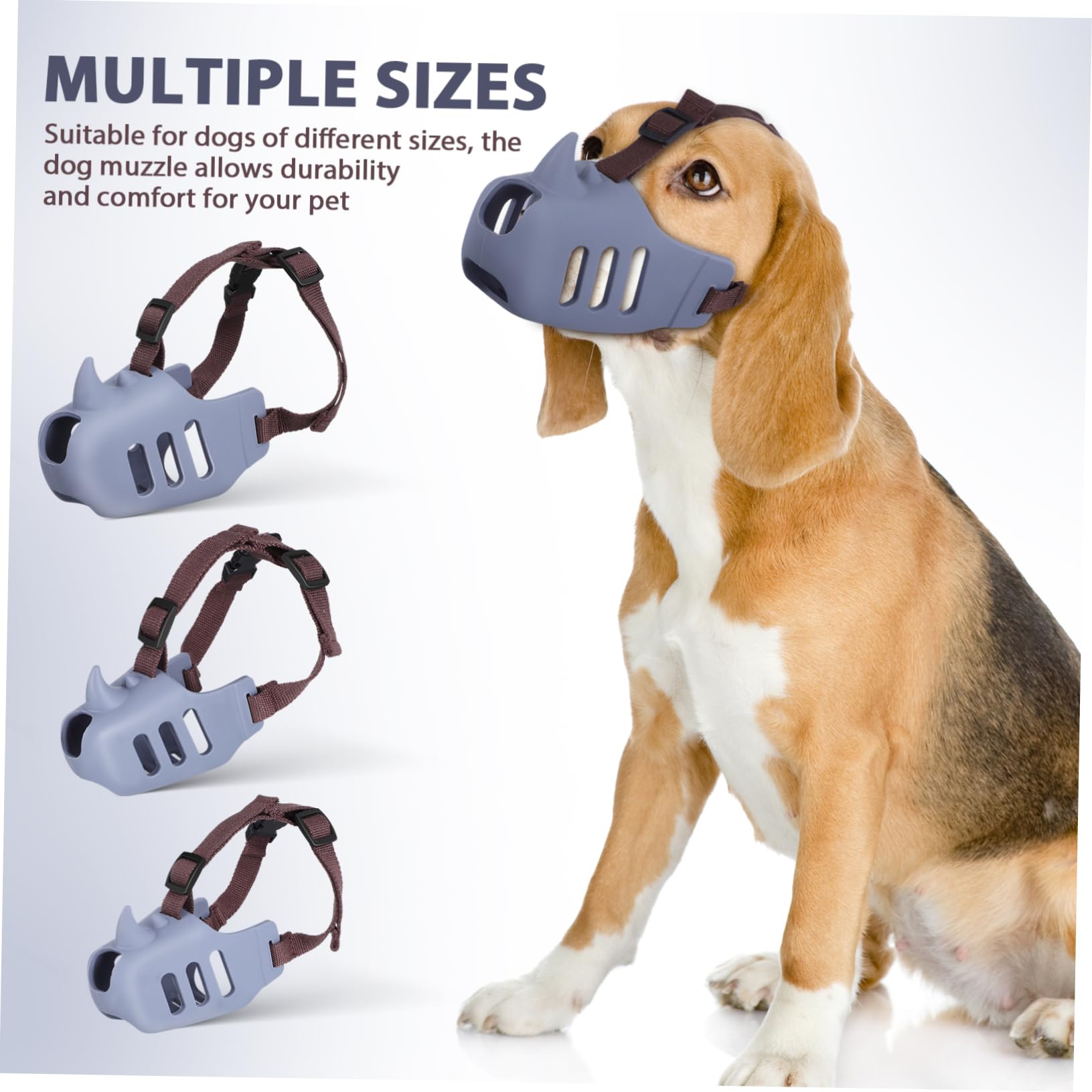 Kisangel Museruola per Cani 3 Pezzi in Silicone Morbido, Antiabbaio e Antizona, per Cani Medi e Grandi, Design Traspirante e Confortevole per Uso Quotidiano