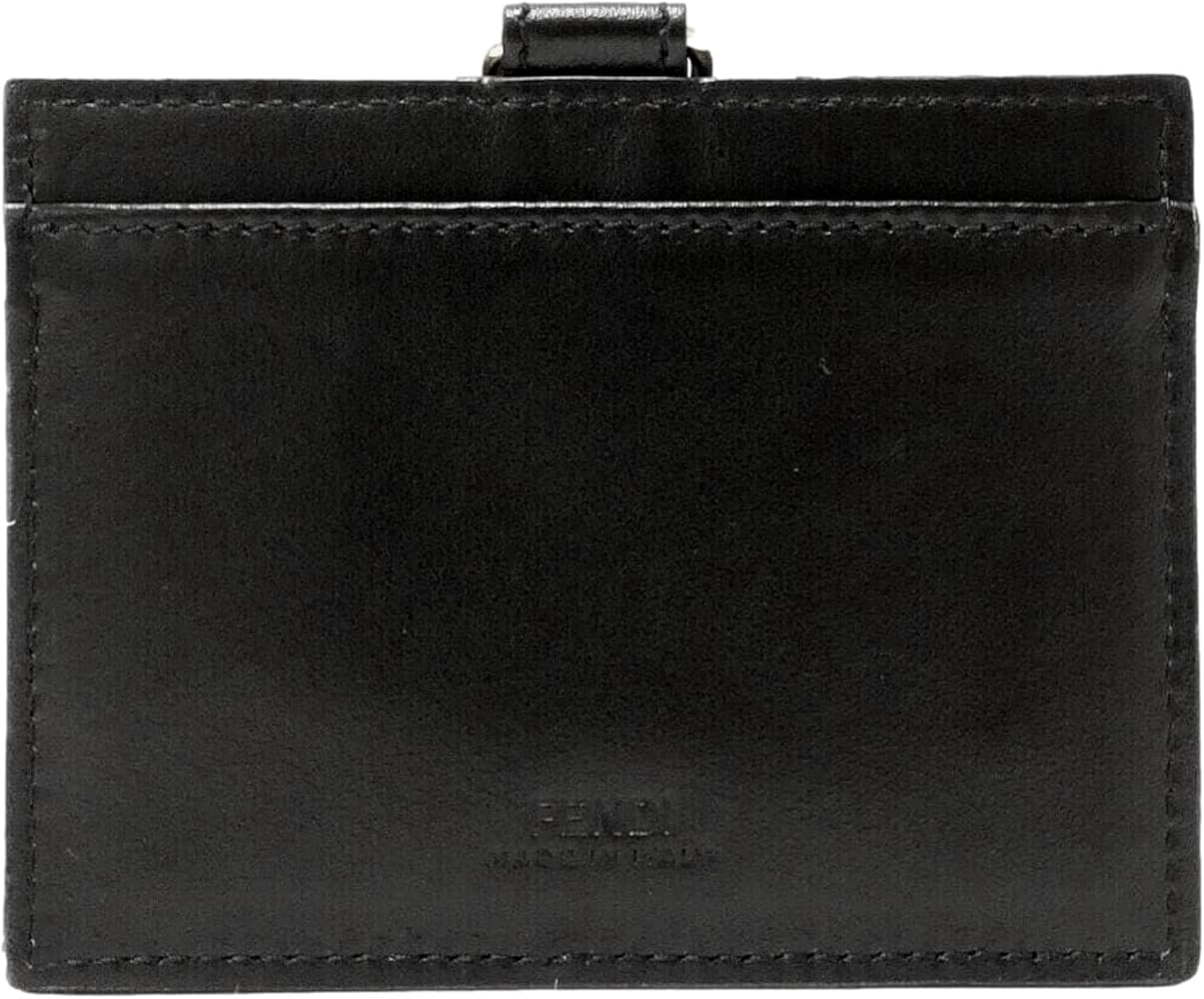 Amazon.com: FENDI Fendace Black Leather Card Case Wallet Lanyard