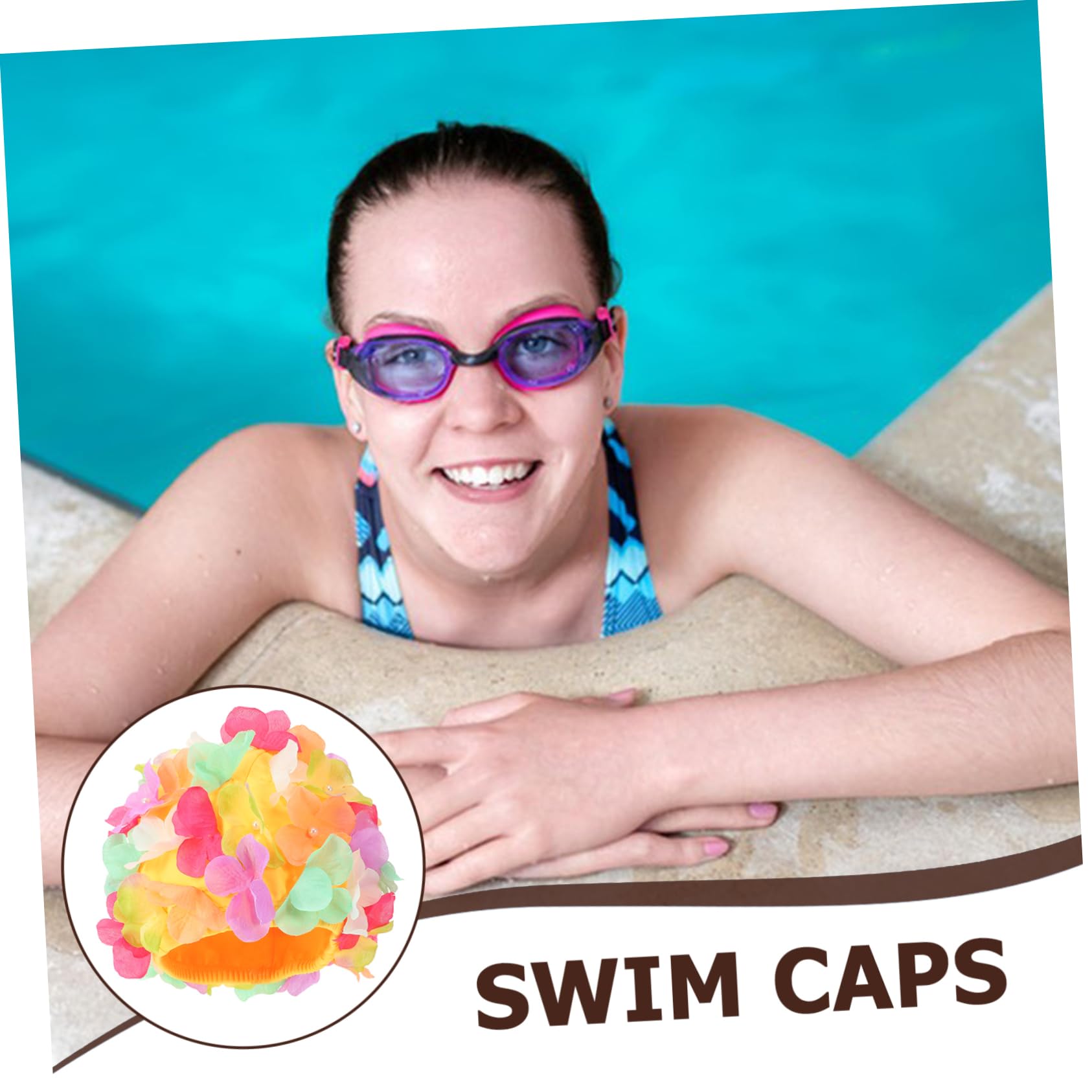 Kisangel Bonnet De Bain Bonnet De Piscine Chapeaux D'été pour Femmes Fille Sec Para Maillot De Bain Femmes Cheveux De Bain Poisson Floral Natation Chapeaux De Bain Femmes Nylon