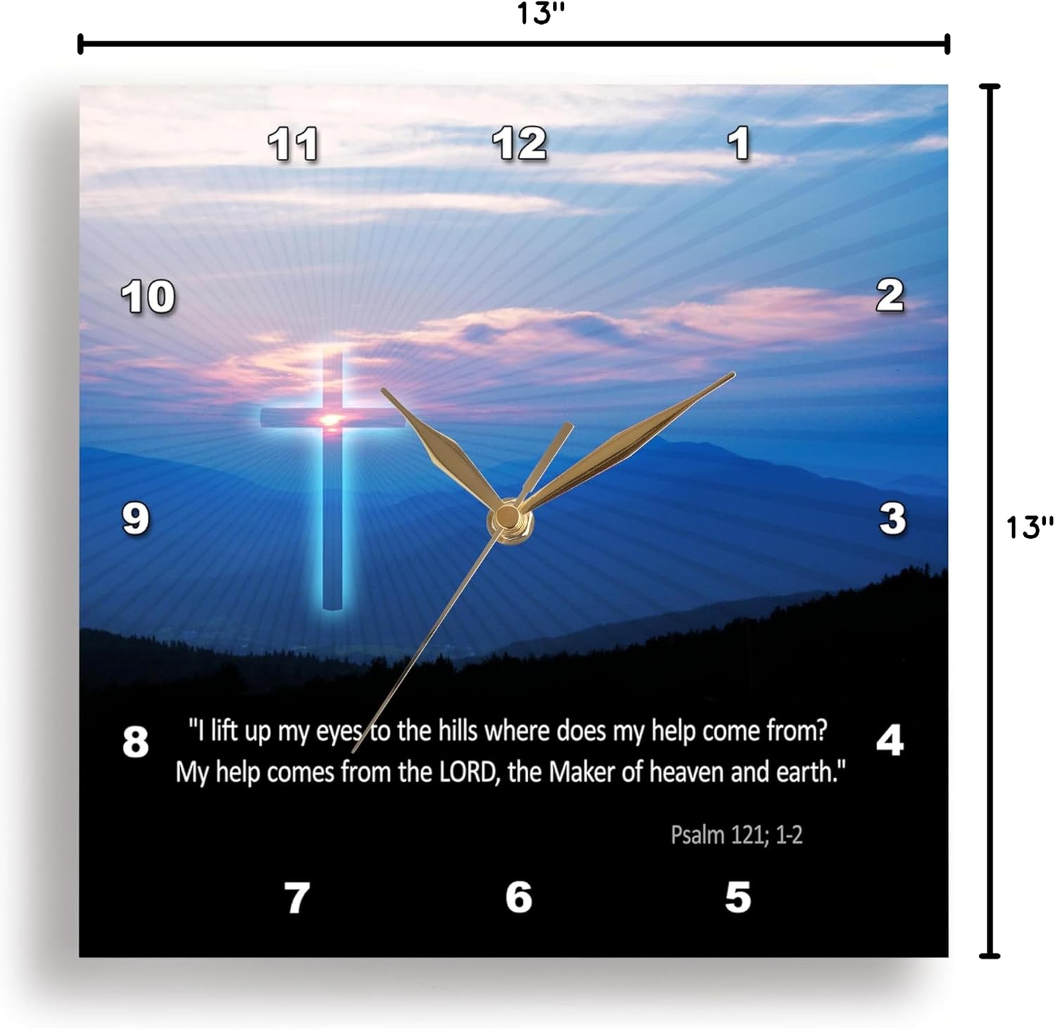 3dRose Christian - Inspirational Psalm - Wall Clock, 13 by 13-Inch (DPP_218867_2)