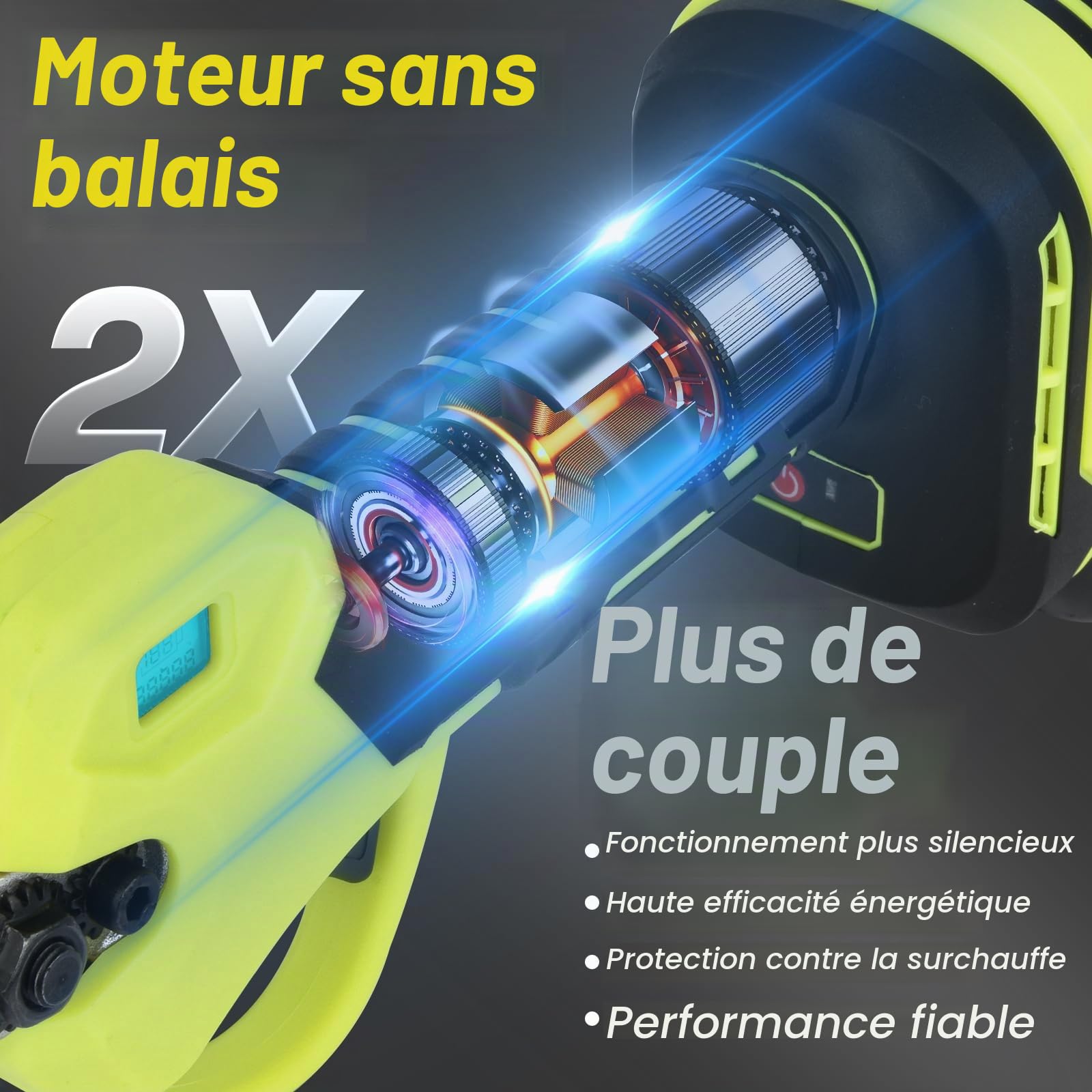 Secateur Electrique sans fil 30 mm: Sécateur électrique professionnel Brushless avec 2x2.0Ah Batteries, lames en SK5, pour la taille, le jardinage, les arbres fruitiers et le vignoble Ciseau