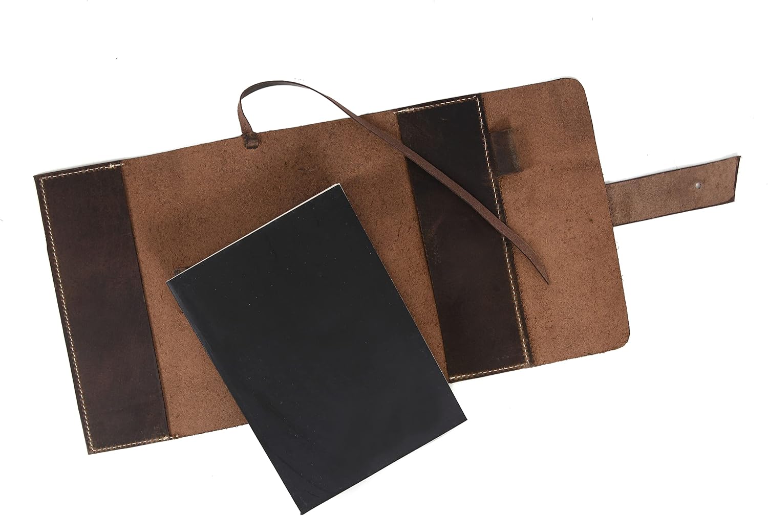 Leather Journal Refillable Writing Notebook-Traveler's Notebook 200 pages 7.5 X 5.5 (7.5 X 5.5, Raven)