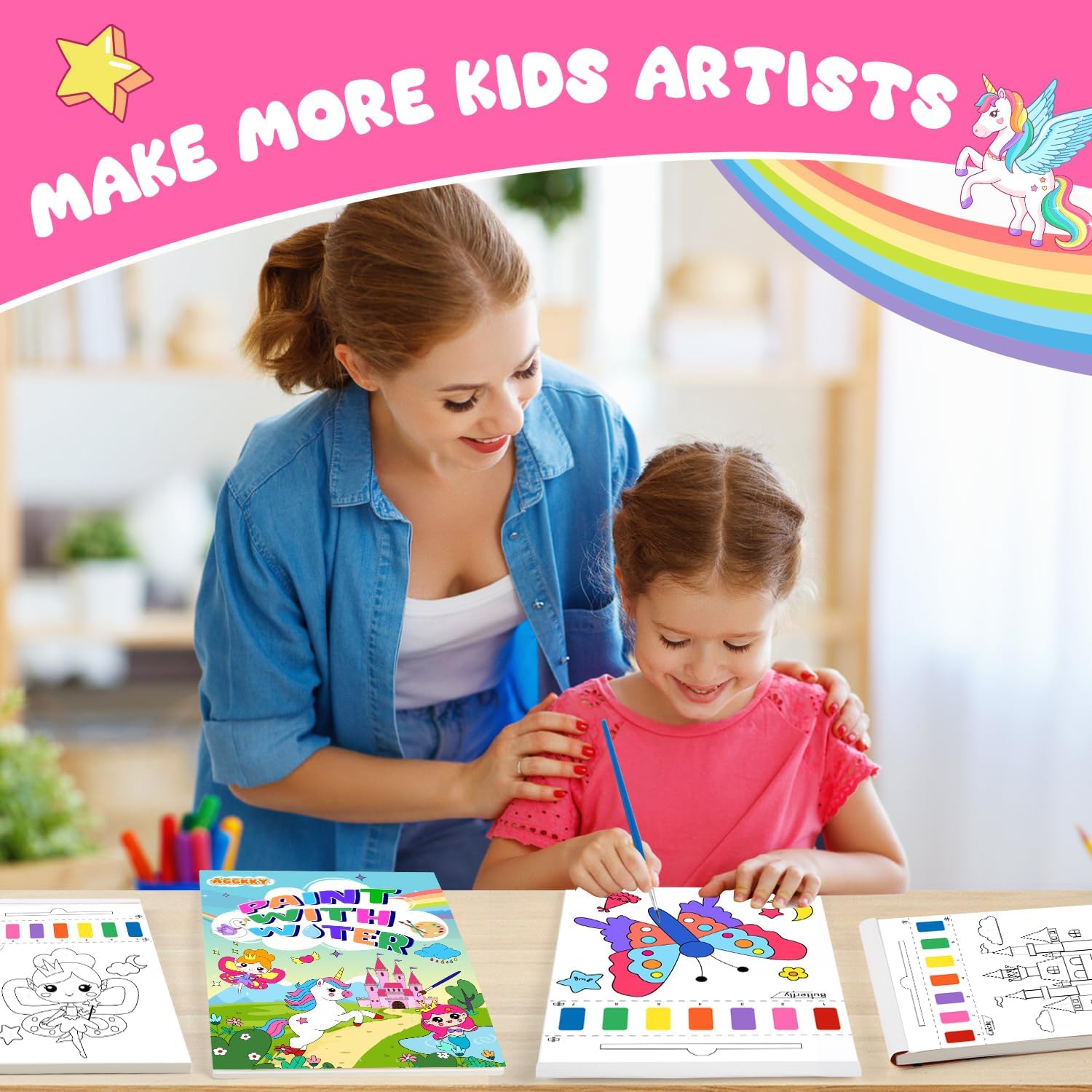 Paint with Water Coloring Books for Kids Toddlers Painting Book Kits Arts and Crafts for Kids Travel Activities Birthday Christmas Stocking Stuffers Toy Gift