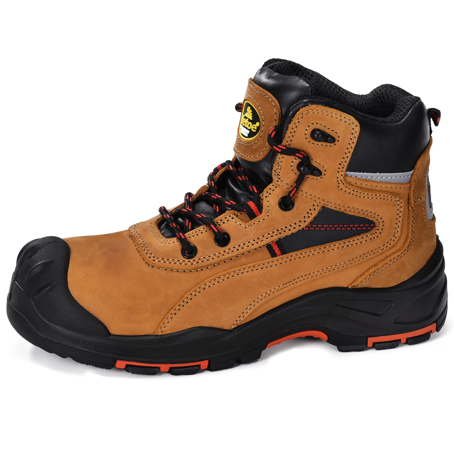 SAFETOE S3Work Schuhe Männer/Frauen Militär,M-8518 Sicherheitsschuhe Antistatisch, Wasserdicht, Atmungsaktives Leder, Bequeme Innensohle, Fiber Glass Toe Cap, Kevlar Plate