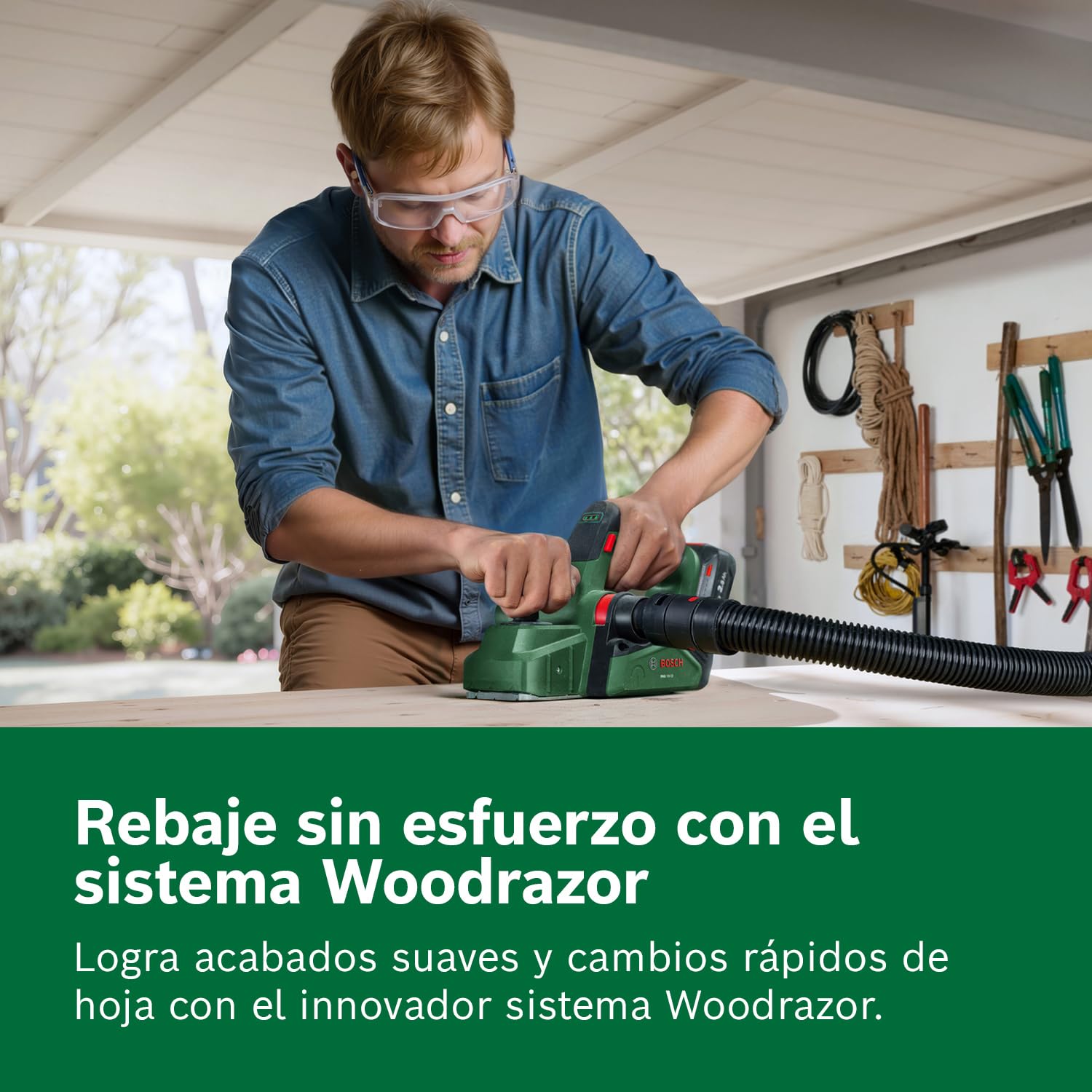 Bosch 18V System cepillo a batería PHO 18V-20 (rebaje flexible en varios ángulos; cambio hoja sencillo; saco polvo incl.)