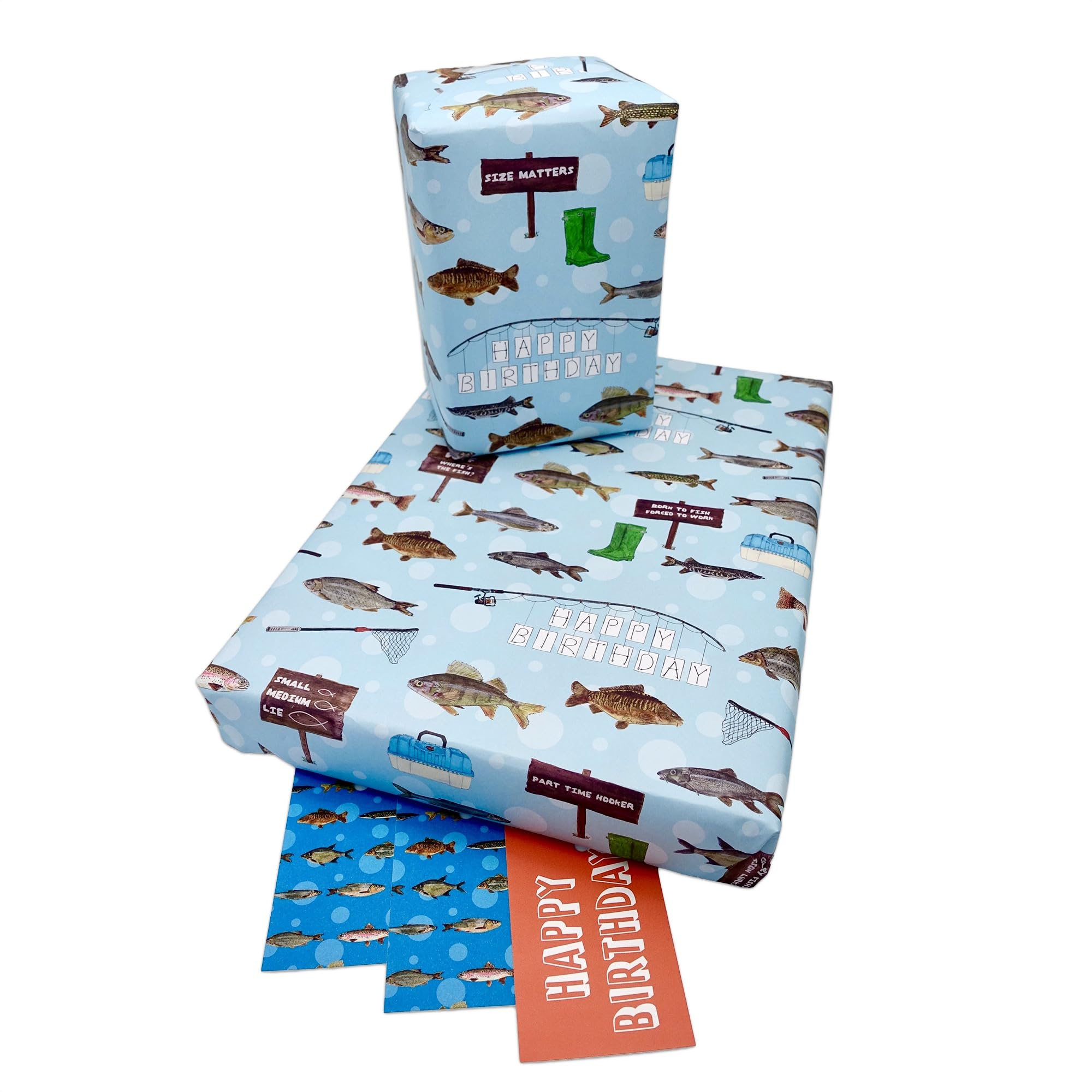 Fishing Wrapping Paper Happy Birthday