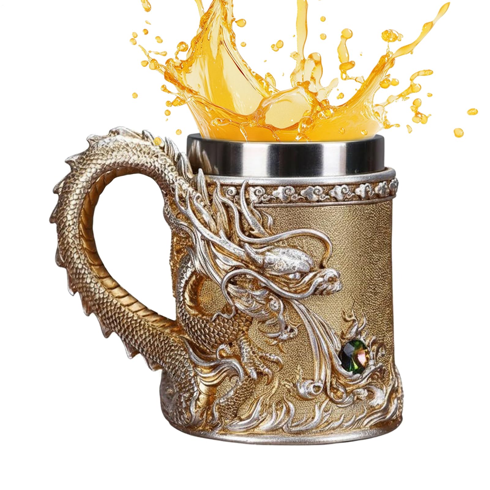 Taza de dragón original de metal para regalar a hombres y mujeres amantes del té