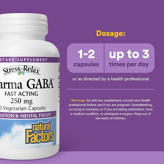 Natural Factors Pharma GABA, Calm, Relaxation & Focus*, 60 Veg Capsules