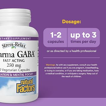 Natural Factors Pharma GABA, Calm, Relaxation & Focus*, 60 Veg Capsules