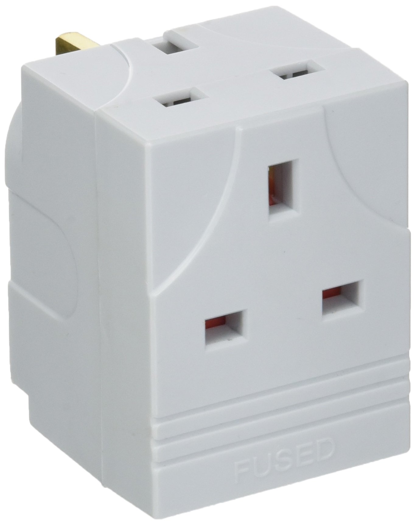 Electricals 3 Way UK Plug Multi Adapter 3 Sockets 13 Amp 250 Volts