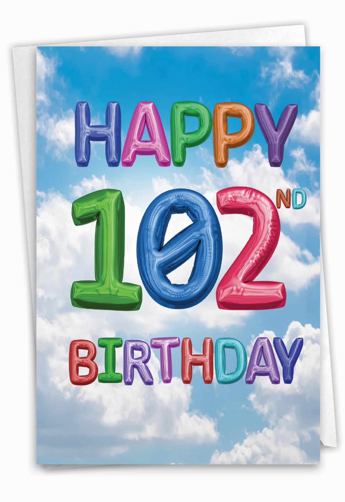 NobleWorks - Milestone Birthday Greeting Card with Envelope (4.63 x 6.75 Inch) - Inflated Messages-102 C2770MBG