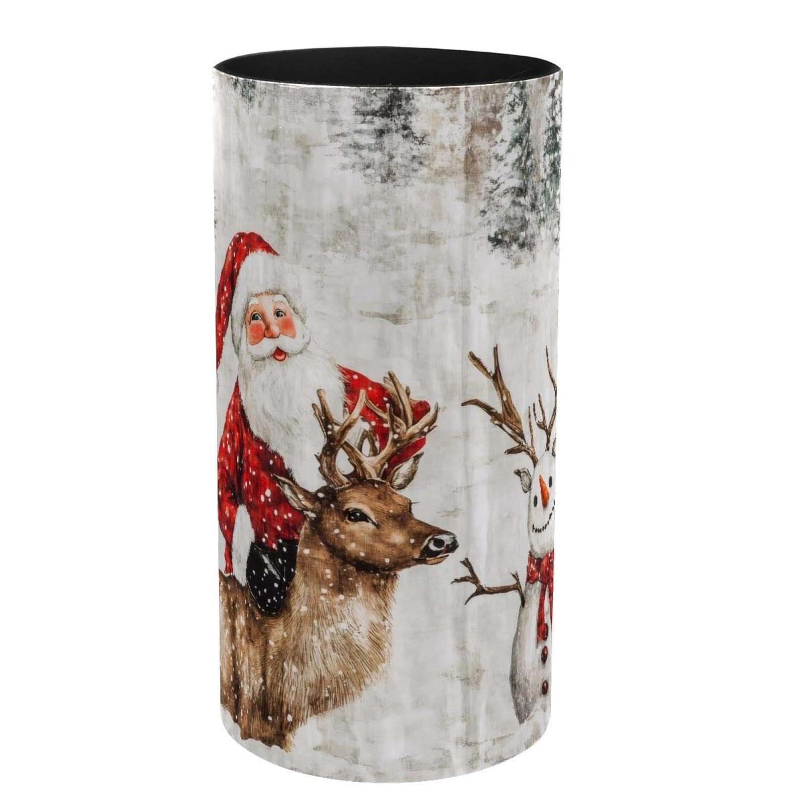Boîte à musique en métal Père Noël pour décorer la chambre des enfants et ranger les crayons