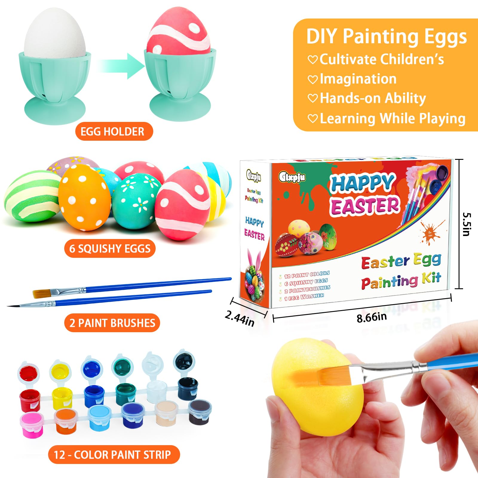 Amazon.co.jp: GLXPJU イースターエッグ ペインティングキット 再利用