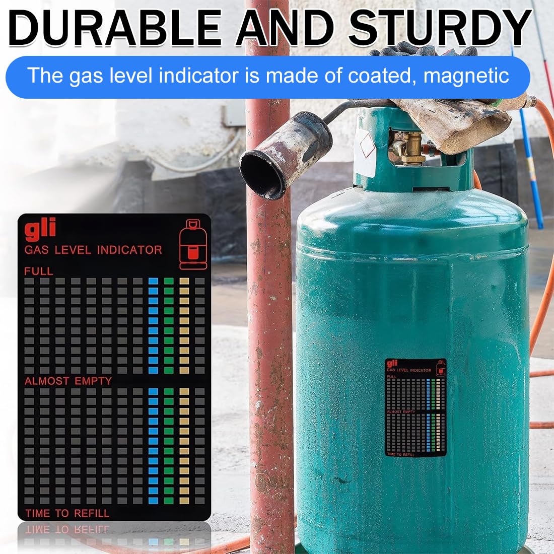 2 Pezzi Indicatore di Livello del Gas Pratico propano Butano GPL Carburante Indicatore Magnetico di Livello del Serbatoio Bombola Riutilizzabile per cucine Barbecue all'aperto Campeggio