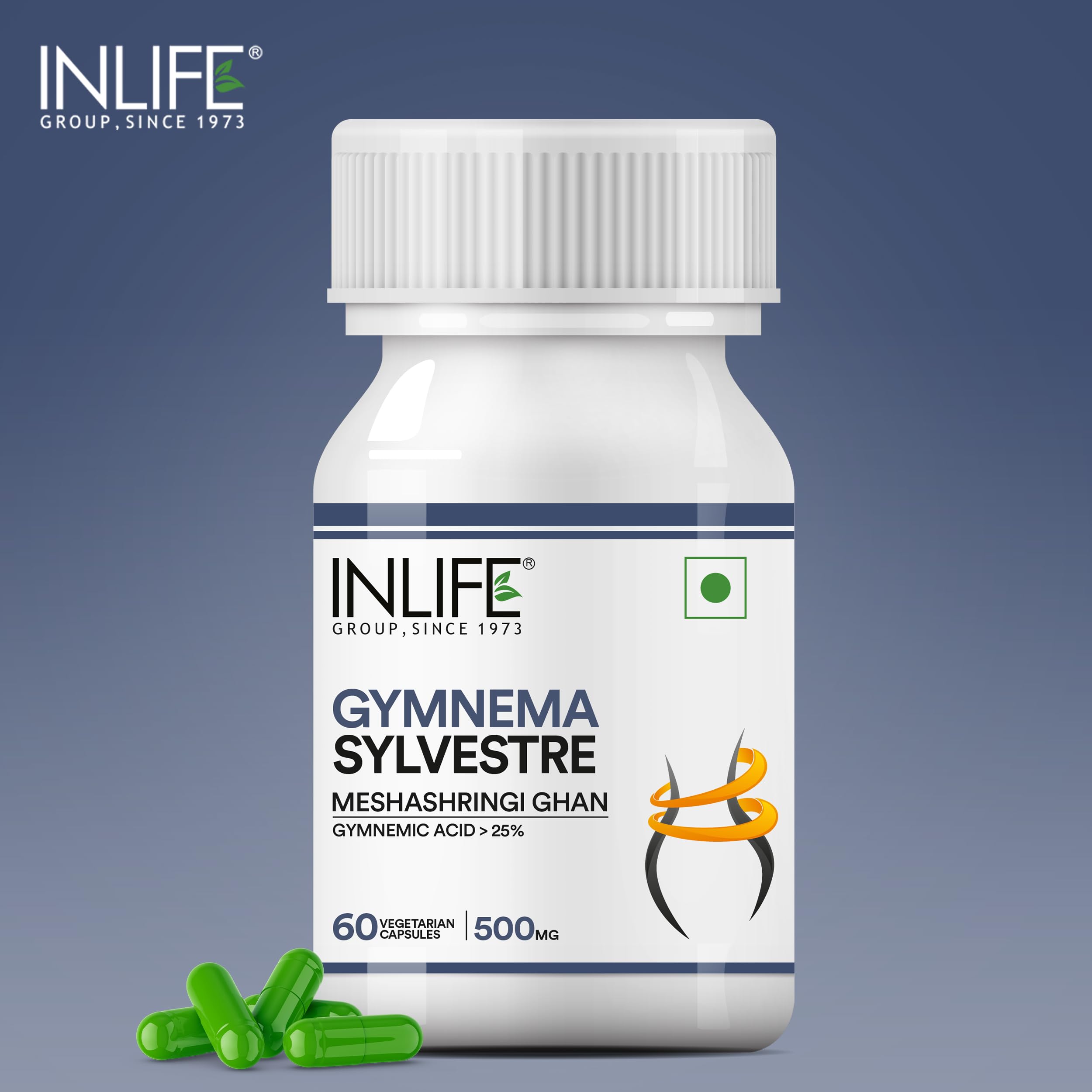 INLIFE Gymnema Sylvestre Capsules 500mg | Ayurvedic Herbal Supplement for Blood Sugar Wellbeing - 60 Vegetarian Capsules (Pack of 1, 60) - Image 8 thumbnail