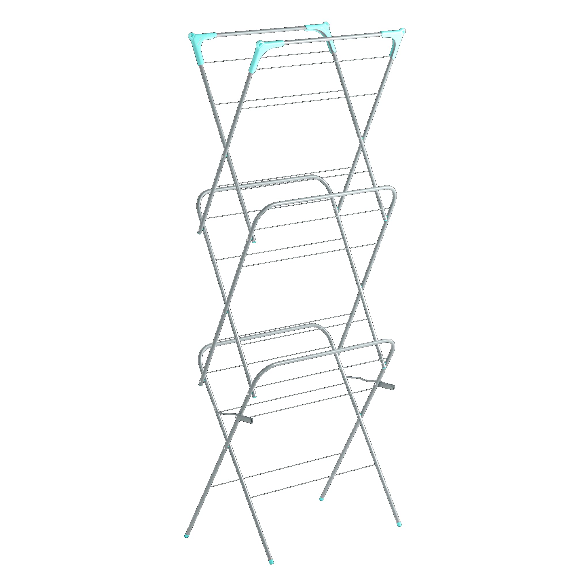 Étendoir à Linge 3 Niveaux Home Vida 14 M – Intérieur/Extérieur Pliant Argenté Robuste