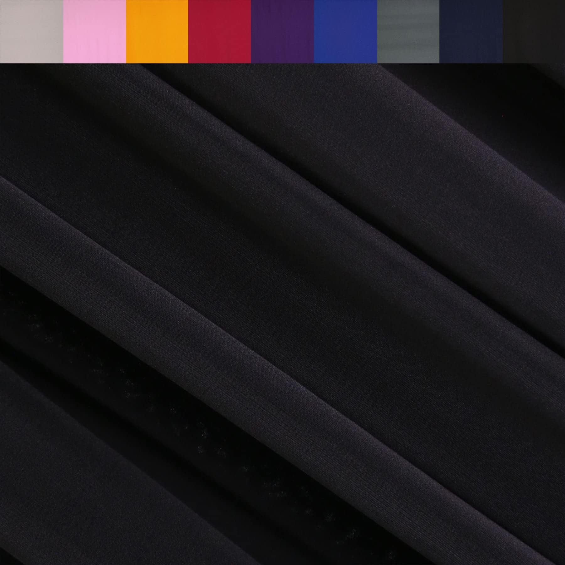 FabricLA ITY Knit Jersey Polyester Spandex Fabric by The Yard - 60" Inch Wide, 2-Way Stretch - Costumes & Dancewear - Black, 1 Yard