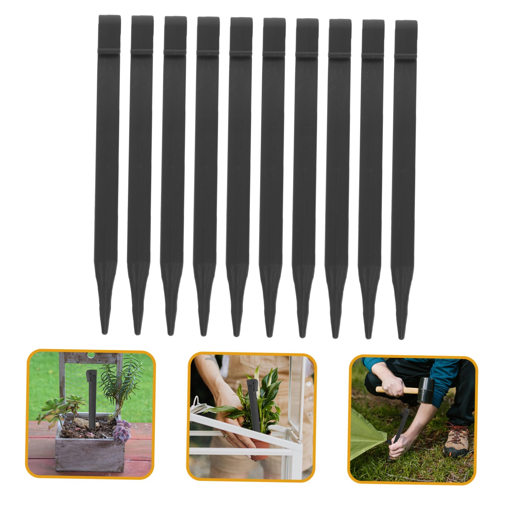 Toyvian 10pezzi Picchetti Per Giardino Resistente Alle Intemperie Per Tende e Bordatura Paesaggistica Design Speciale Per Maggiore Stabilità Del Terreno