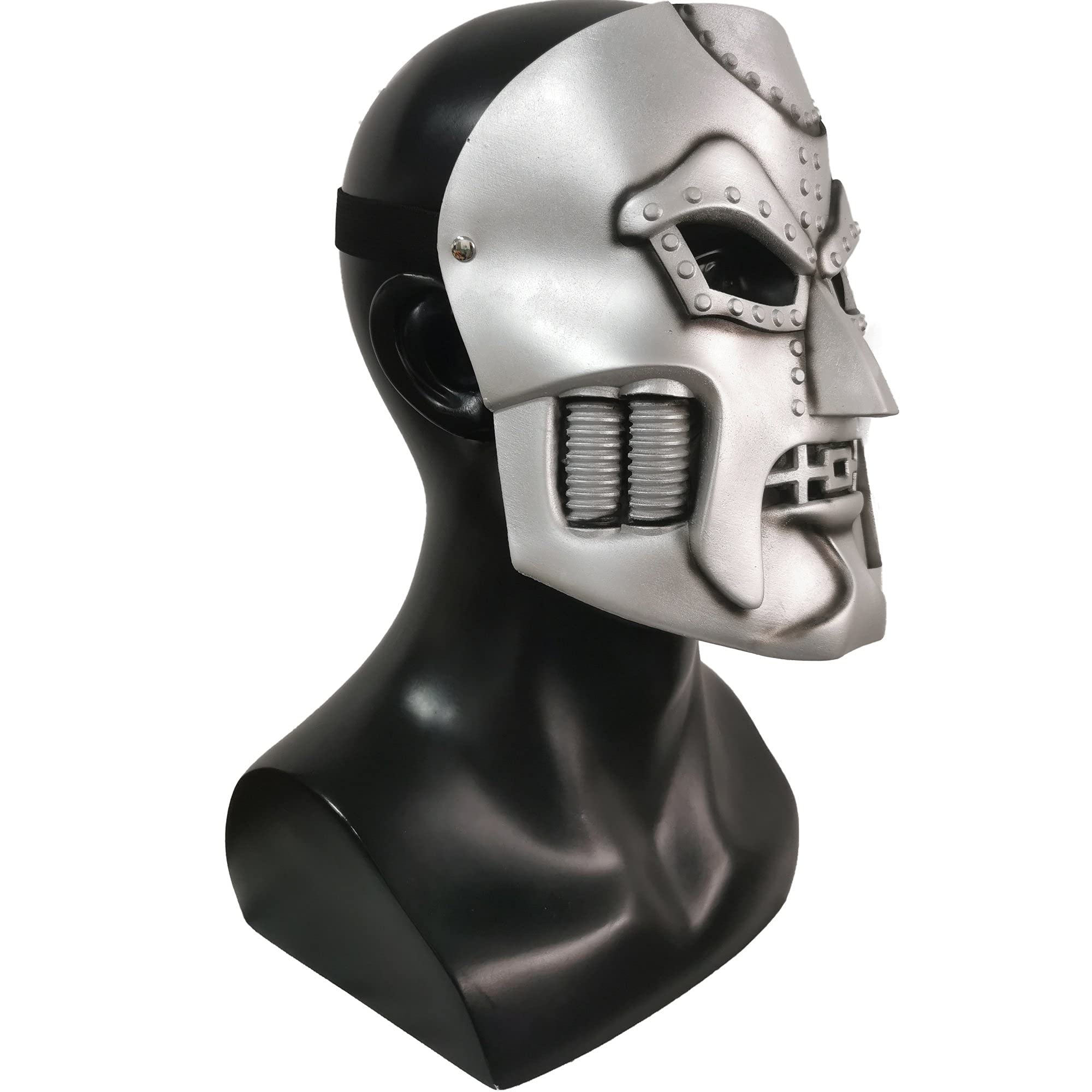 LePyCos Dr Doom Latex Mask Victor Von Doom Helmet Cosplay Halloween Costume Carnival Party Props, Silver - Image 2