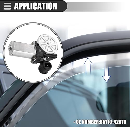 Miniatura 3 de Motoforti Conjunto del motor de la ventana eléctrica delantera derecha, motor de elevación de ventana, para Toyota RAV4 2.0L 2001-2003, metal,