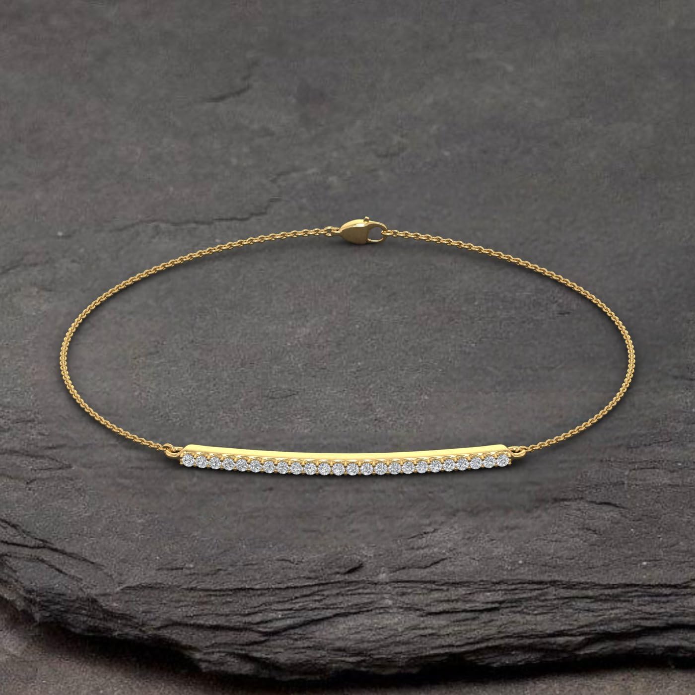 1/5 Carat Natural Diamond Bracelet for Women with Chain in 14K Gold (7.5 Inch) (I1-I2 Clarity)