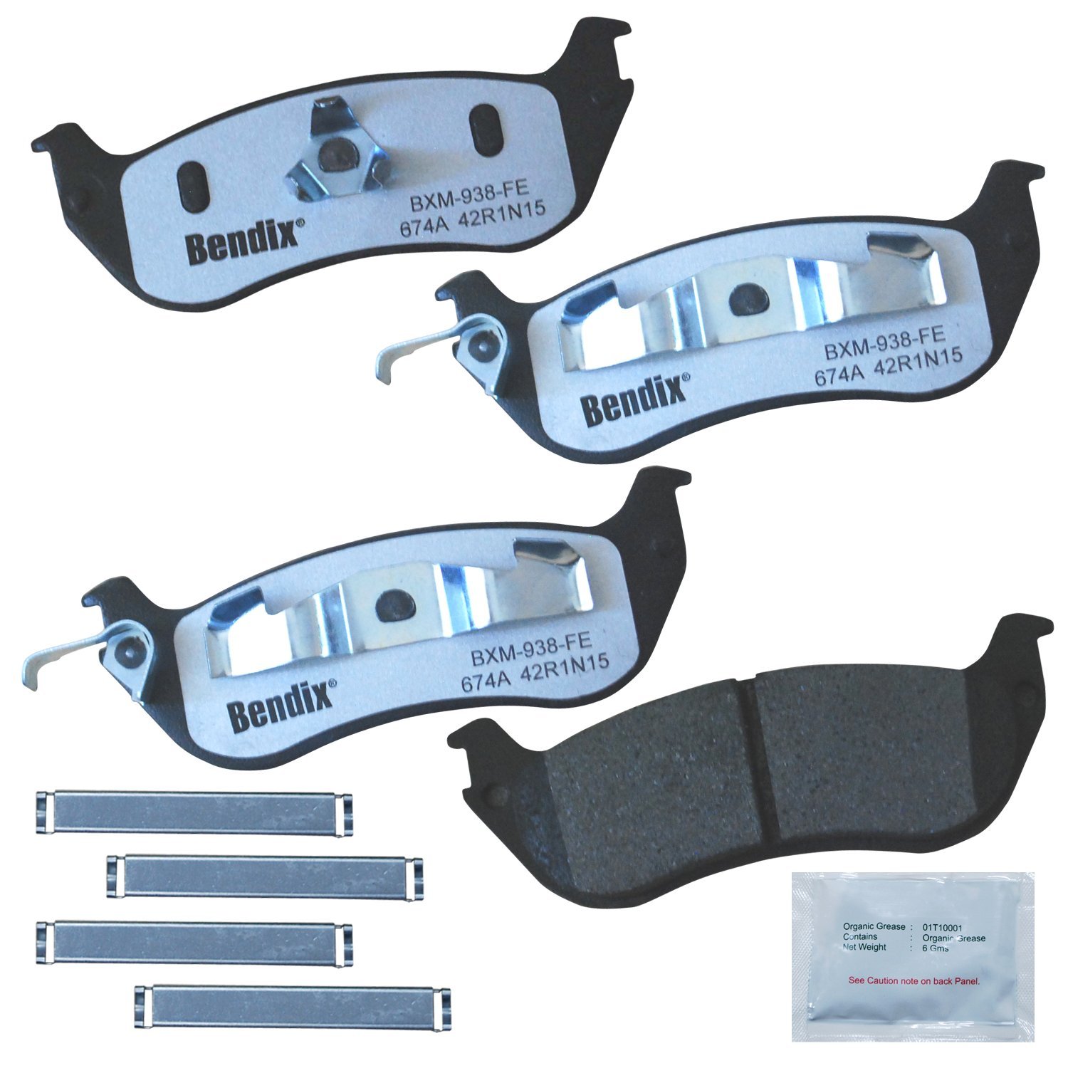Bendix Fleet Metlok MKD674AFM Semi-Metallic Rear Brake Pads compatible with Ford Crown Victoria 2002-1996, Grand Marquis 2002-1996, Lincoln Town Car 2002-1996, Mercury Grand Marquis 2002-1996
