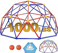 Zupapa 10FT Climbing Dome Jungle Gym for Kids - 1000LBS Heavy Duty Outdoor Climber with Basketball Hoop, Rustproof & Easy Assembly (Purple)