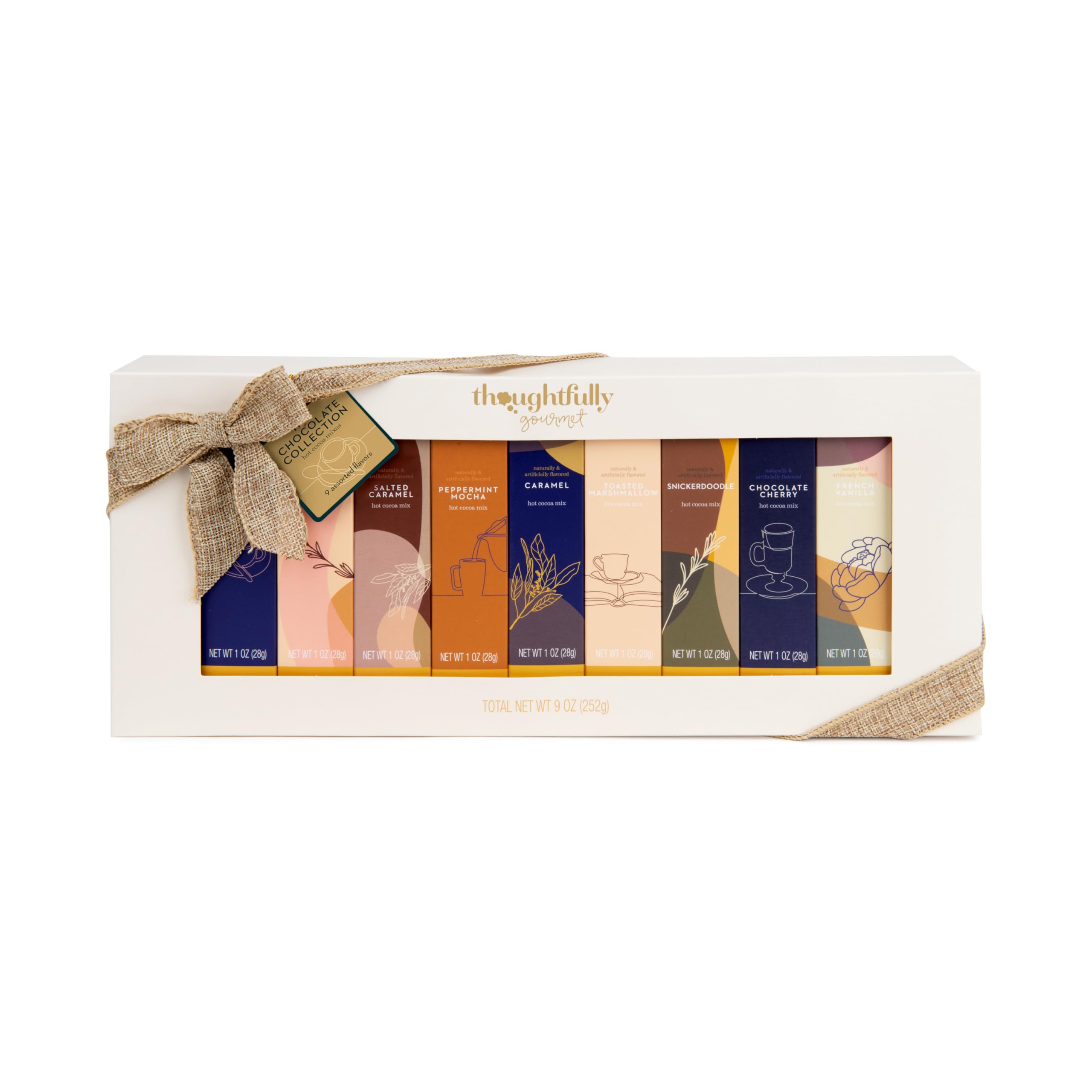 Thoughtfully Gourmet, Kakao-Geschenkset, 9 einzigartige Sorten mit Salted Caramel, French Vanilla & Karamell - 9 Kakosorten in hochwertiger Geschenkbox