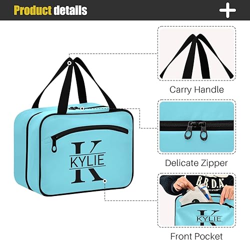 Miniatura 60 de Sinestour Neceser personalizado para mujeres y hombres, organizador de maquillaje de viaje con gancho para colgar, bolsas de cosméticos, bolsa