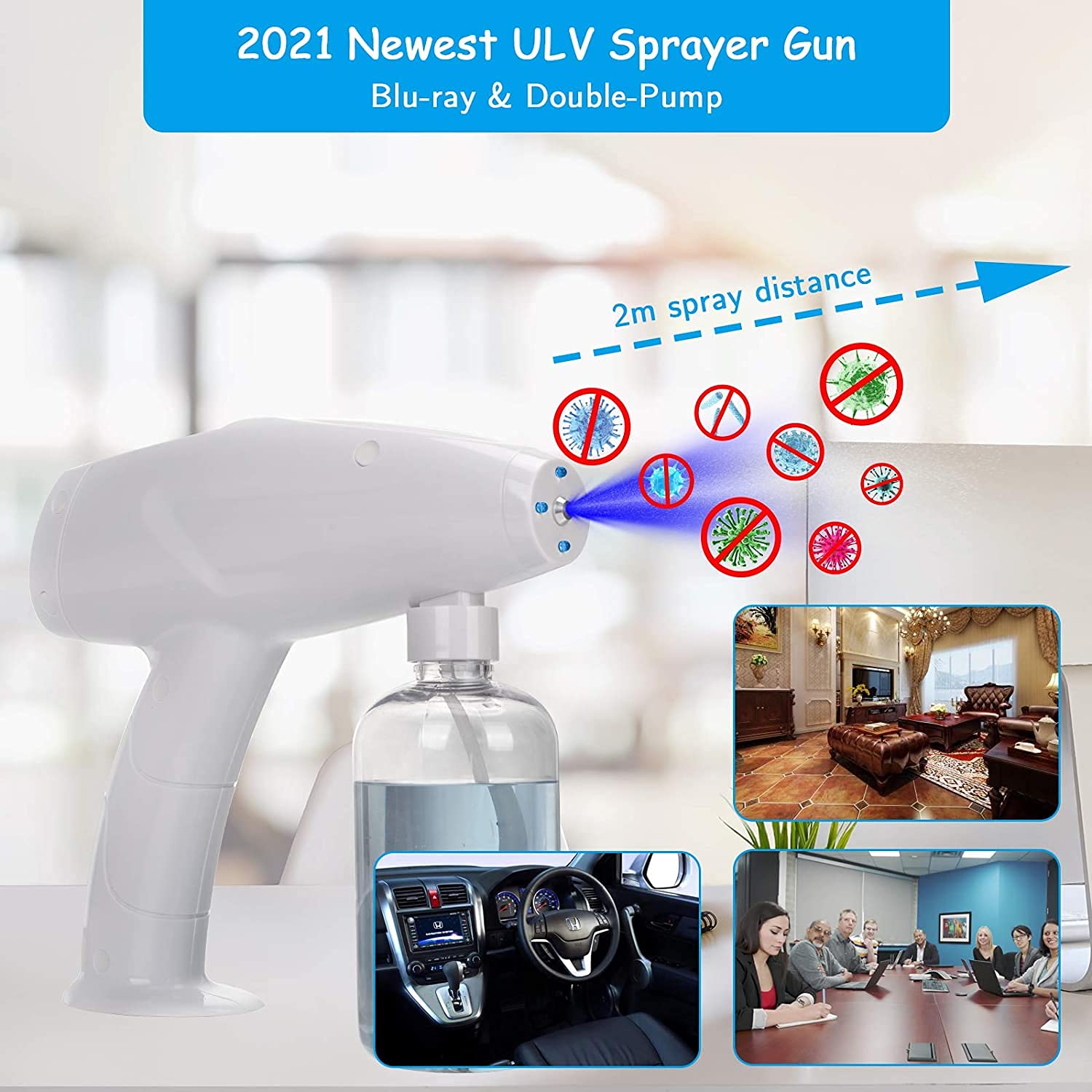 Melisen 2021 Upgraded Disinfectant Sprayer, Disinfectant Steam Gun ULV