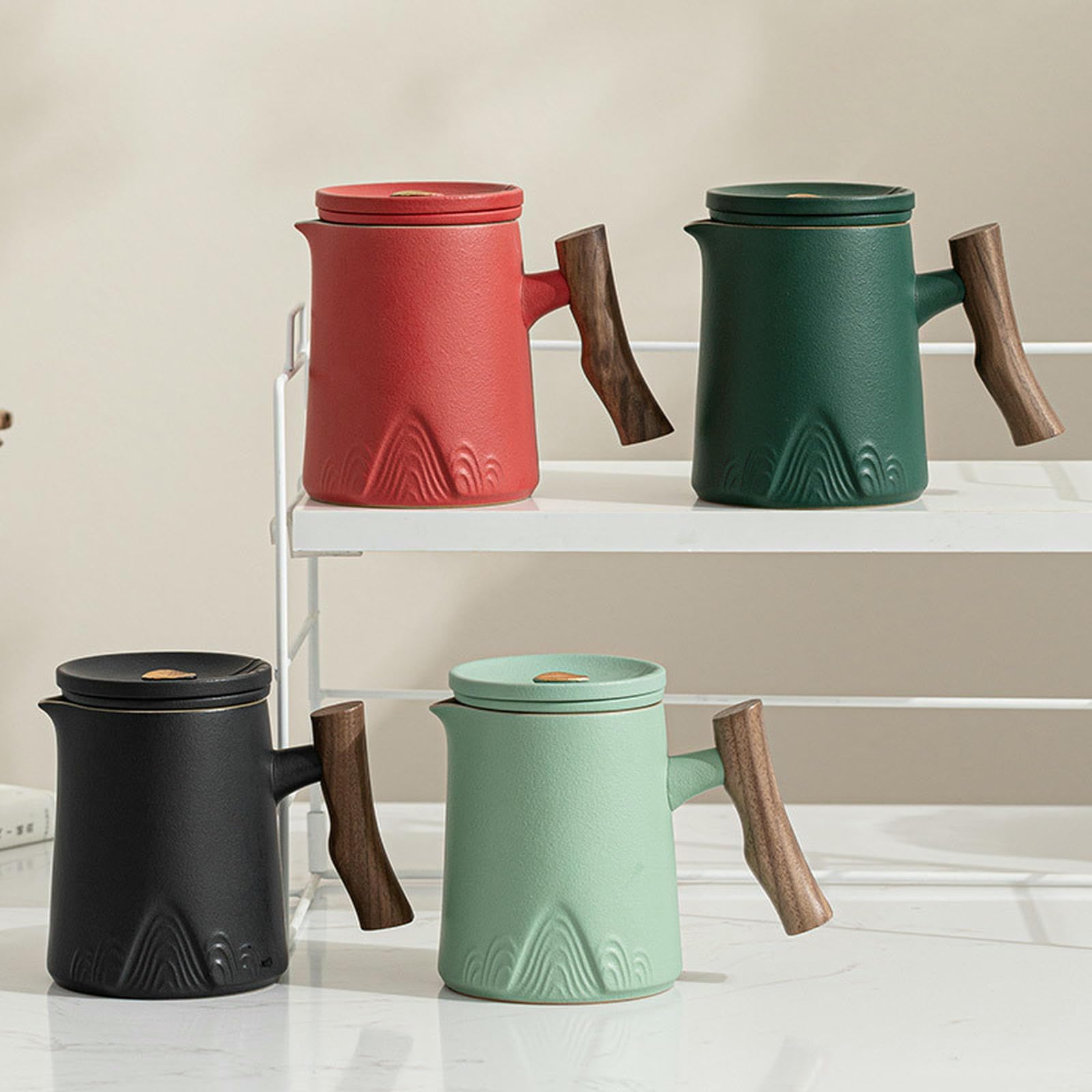 Zestaw do herbaty Kung Fu Zhoushan Ceramic Express One Pot Four Cups, przenośny zestaw do herbaty Kung Fu do użytku na zewnątrz – zestaw podróżny Zhoushan [szkliwo zielone piaskowe]
