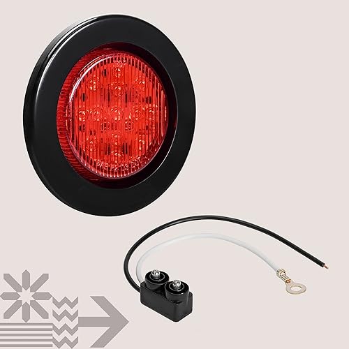 Miniatura 9 de ONLINE LED STORE - Luces de delimitación lateral de 13 LED, redondas, de 6.35cm (padre)., Paquete de 2, Rojo