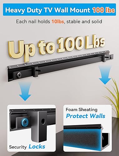 Miniatura 4 de Soporte de pared para TV sin pernos, colgador de TV sin tachuelas para televisores de 22 a 55 pulgadas, soporte de pared ultra delgado para