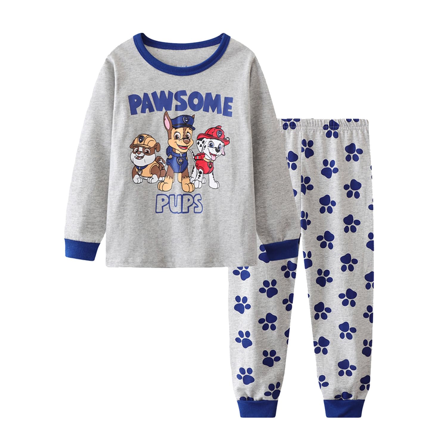 [Paw Patrol] 長袖パジャマ パウパトロール 上下セット キッズ 男の子 長袖 長ズボン 綿 子供服 ルームウェア 可愛い 快適 人気キャラクター キッズ用 90 100 110 120 130