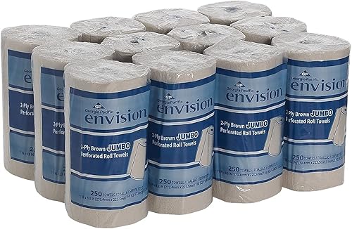 Miniatura 4 de Georgia Pacific 28290 - Toalla de papel perforada, 11 x 8 4/5, marrón, 250/rollo, 12/paquetes/cartón