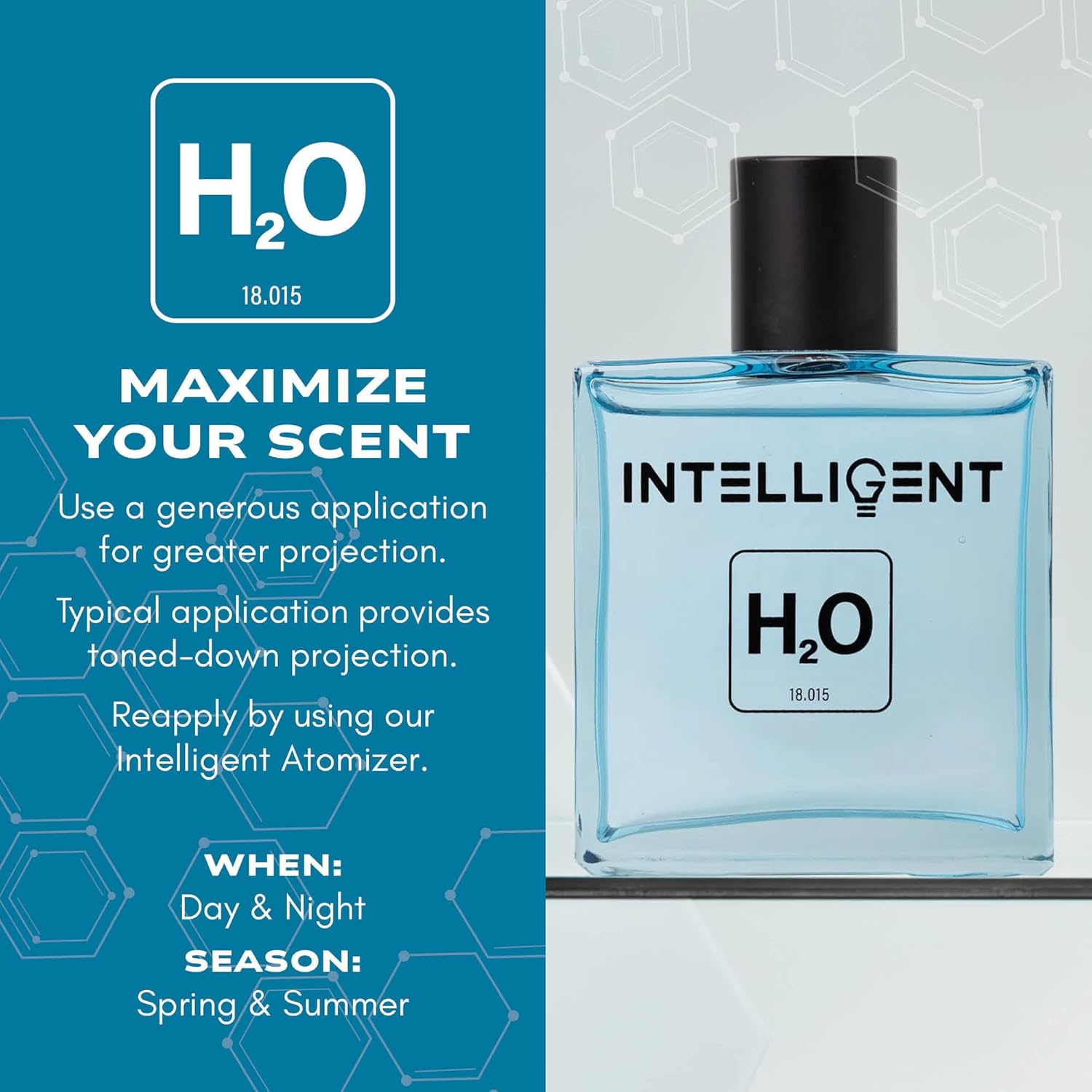 Intelligent H2O Eau de Parfum | Cologne for Men | Aquatic, Bold, and Refreshing | 3.4 Fl Oz (100 mL) - Image 4