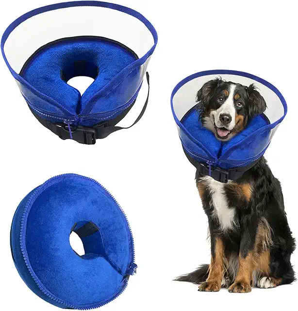 Yoolhamy Inflatable Dog Collar - 2-in-1 Anti-Lick Baffle for Post-Surgery Recovery (M)