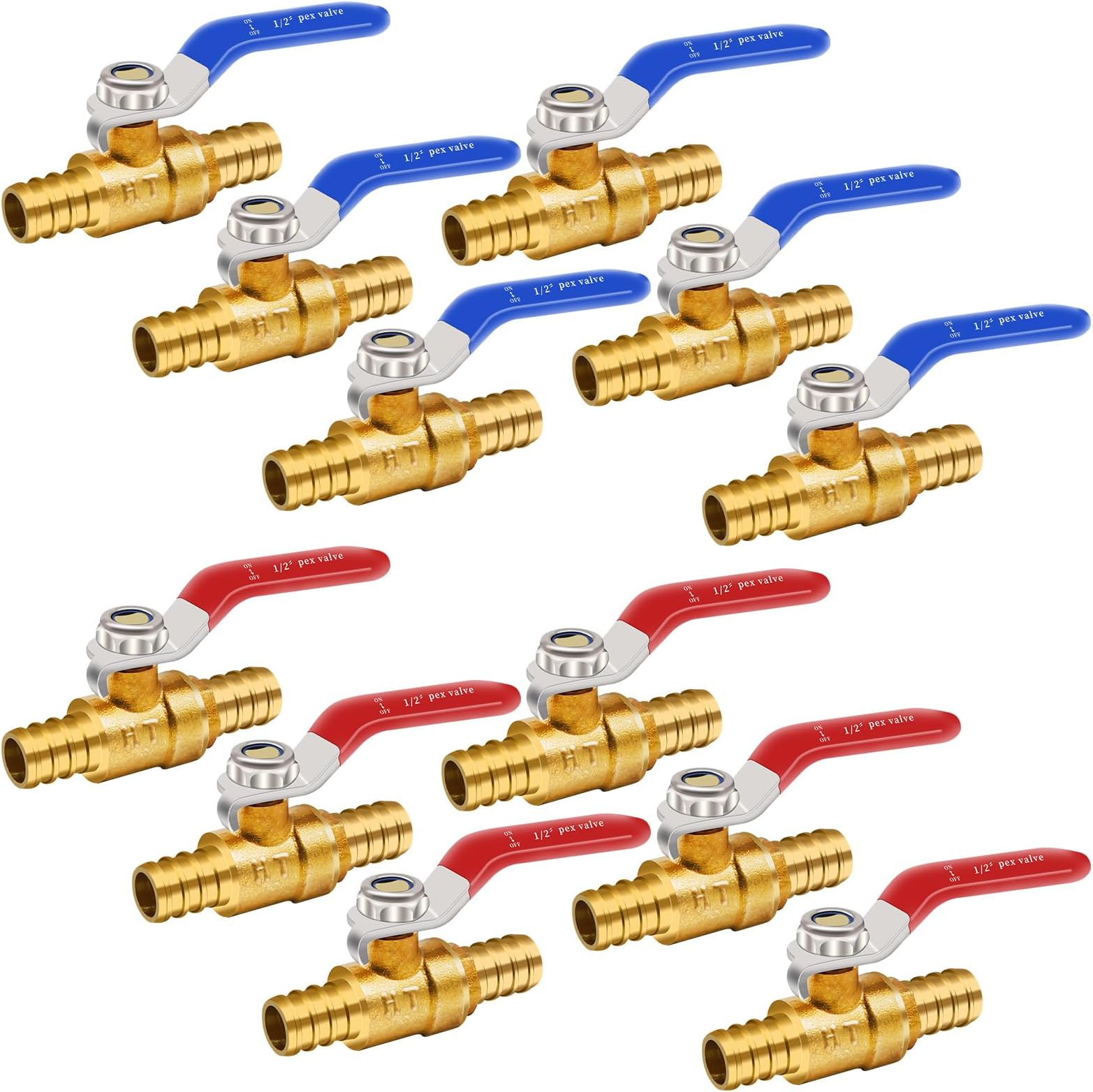 Amazon.com: Horiznext 1/2 inch pex ball valve, brass full port shut off ...