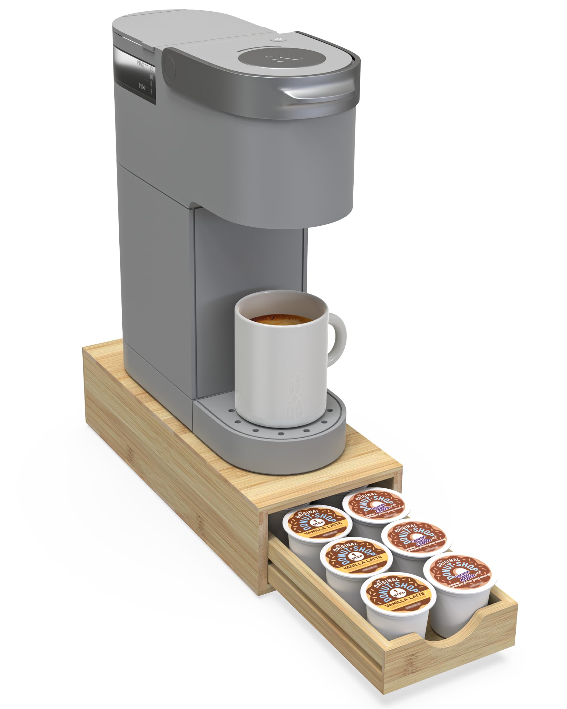 Photo 1 of WELL WENG Bamboo Coffee Pod Drawer Organizer Compatible with K-Cups 12 Pods