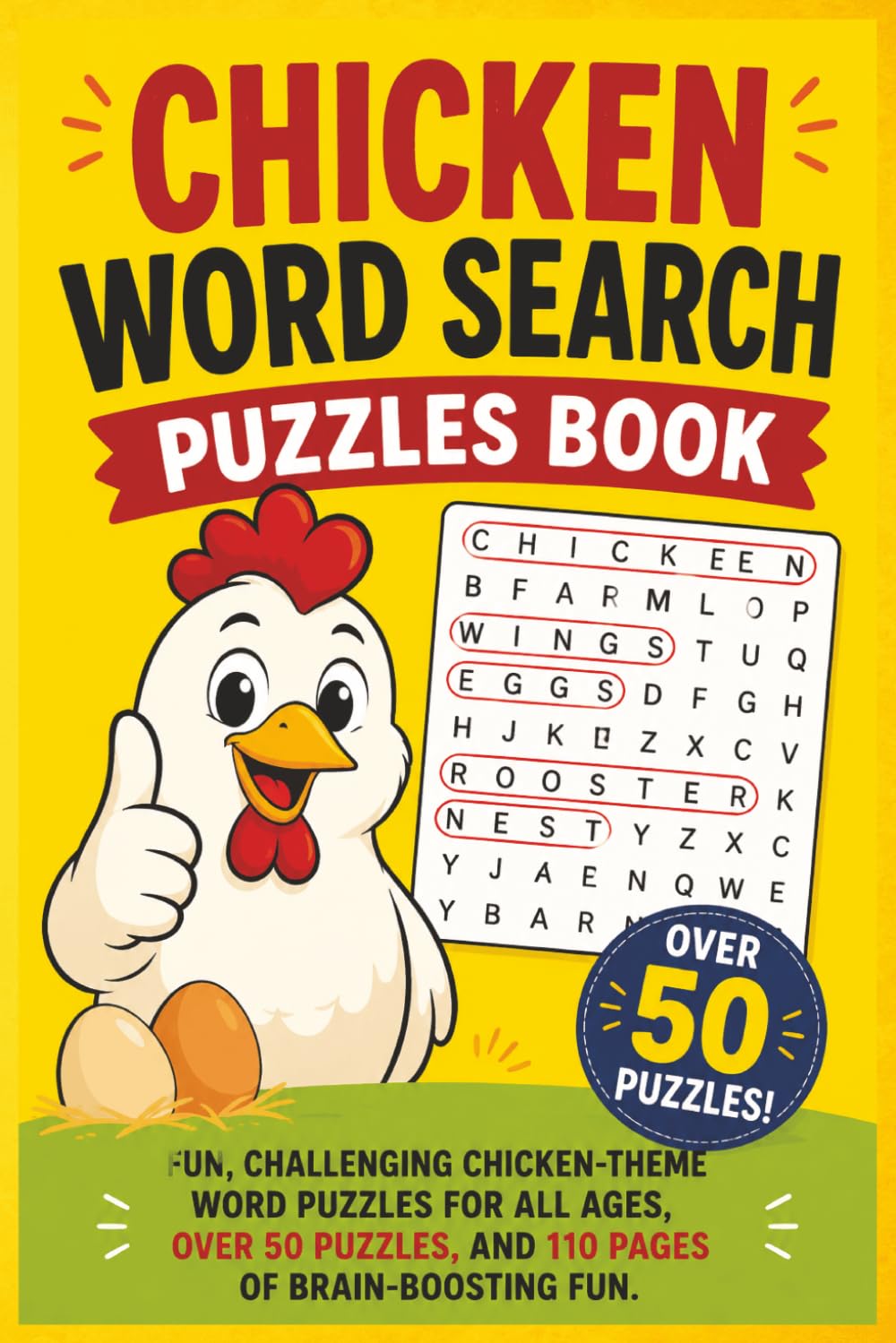 Chicken Word Seard Puzzles Book: Fun Farm-Themed Word Search Puzzles for Chick Lovers, Kids, Adults, and Seniors