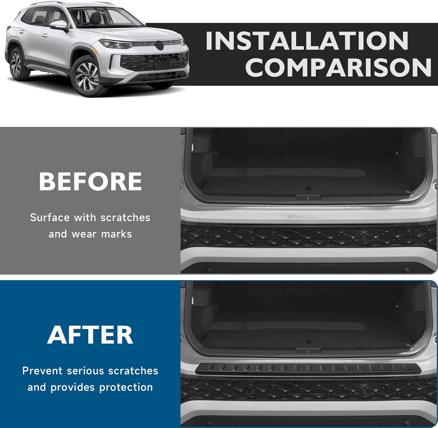 Rear Bumper Guards for Volkswagen VW Tiguan 2025 2026 Accessories ABS Material Trunk Door Entry Protector Rear Bumper Protector