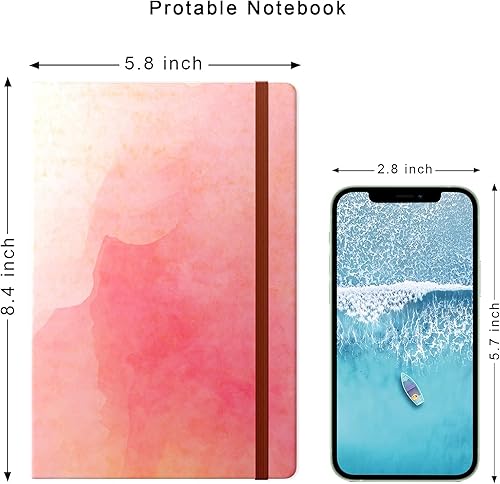 Miniatura 7 de Cuaderno de diario rayado, bonito diario de tapa dura para mujer, mediano de 5.7 x 8.4 pulgadas, 160 páginas de papel grueso, cuaderno estético