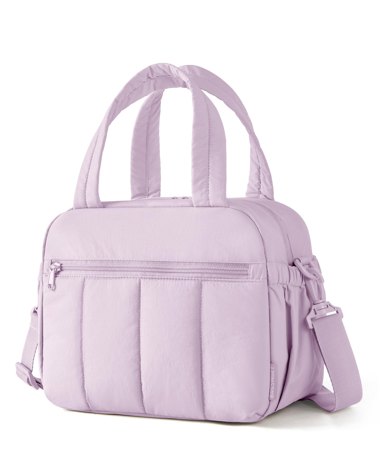 BAGSMART Cute Puffy Lunch Bag for Women Insulated Lightweight Tote Lavender | Puffy Insulated Lunch Tote. Ultra-Light 0.75Lb. Multi-Pocket Leakproof & Easy-Clean. For Work, School, Picnics & Daily Trips