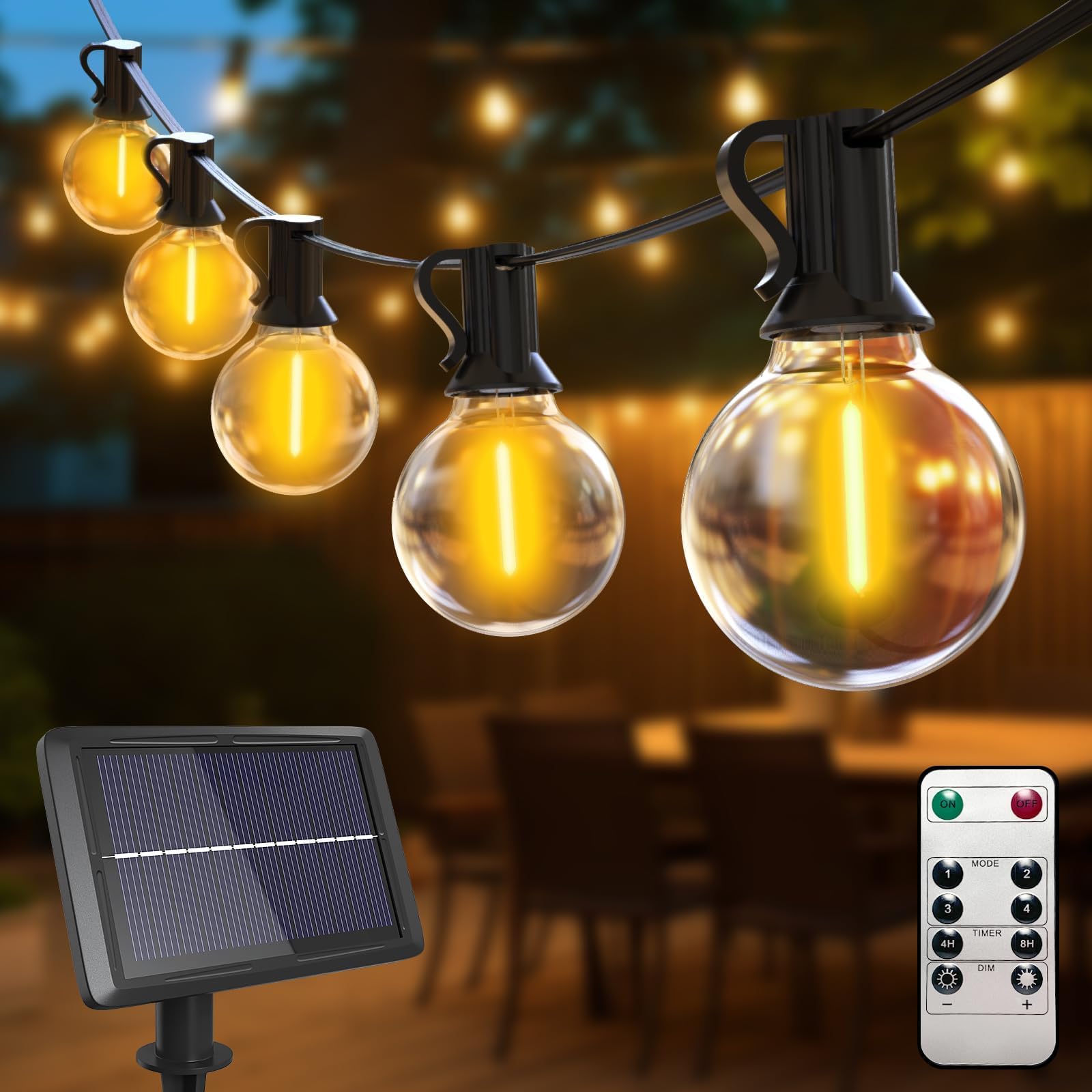Guirlande Solaire Extérieur 23M - 33 LED IP65, 4 Modes Éclairage Jardin Fête