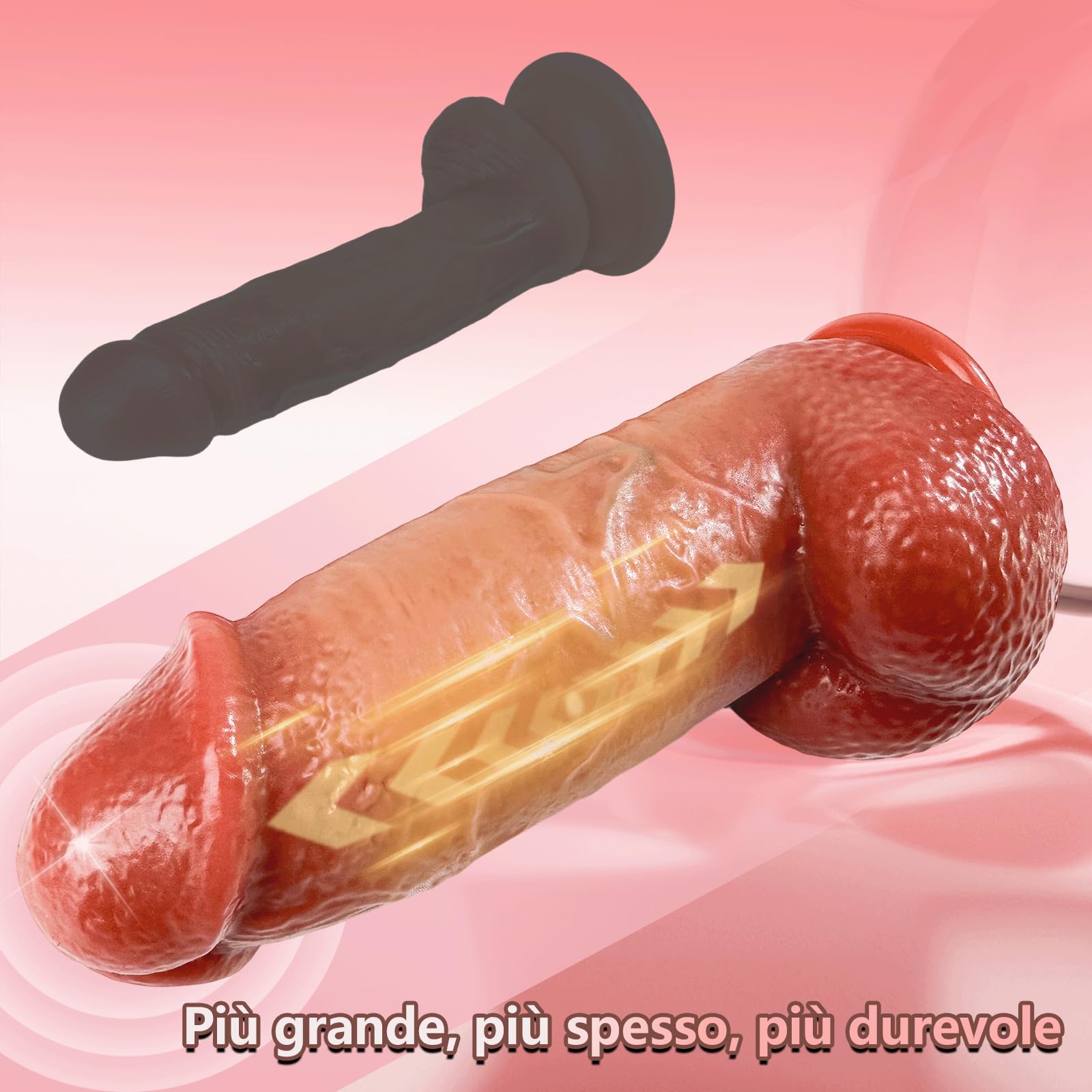 Dildo Vibratoreper Donna Vibratore Anale Pene Realistico XXL Grosso da 5,8 cm di Diametro Dildo Realistico con 5 Spinte 10 Vibrazione e Modalità di Riscaldamento Telecomando Vibratoreper Donna Grandi
